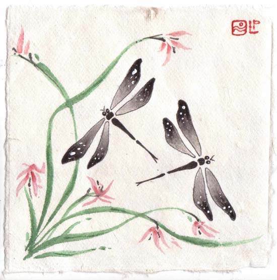 dragonfly art pictures. Dragonfly Painting – Chinese