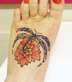 dragonfly lotus tattoo